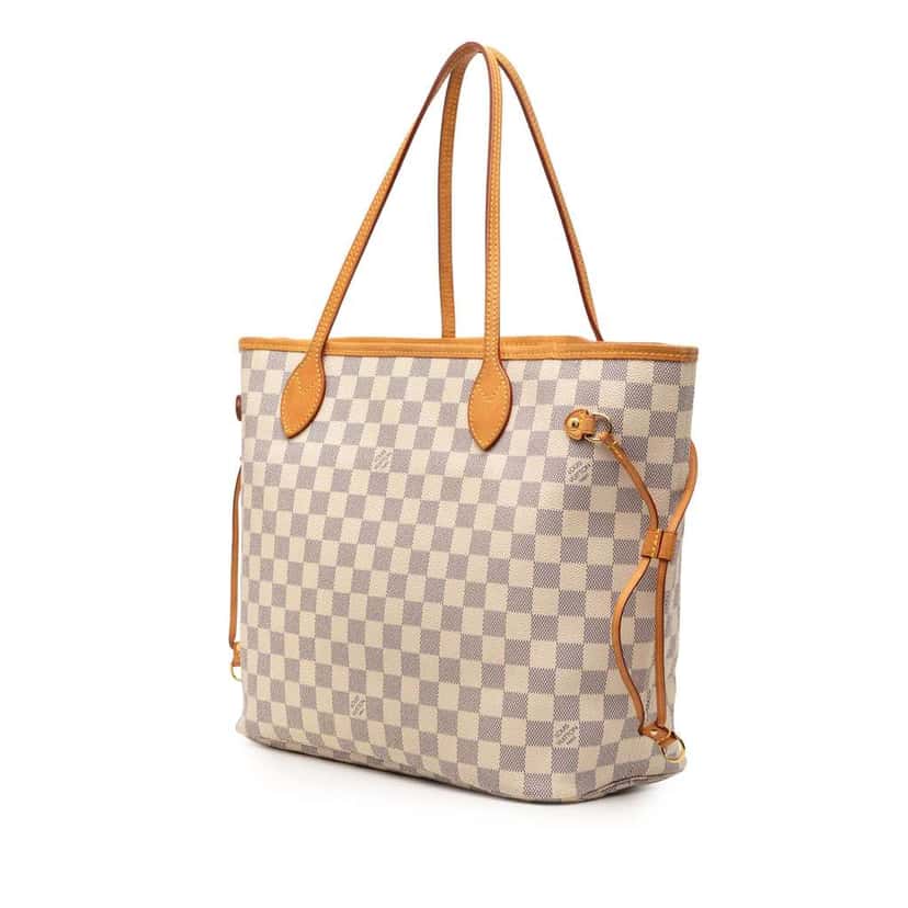Louis Vuitton Damier Azur Neverfull MM White Very good condition - Back View
