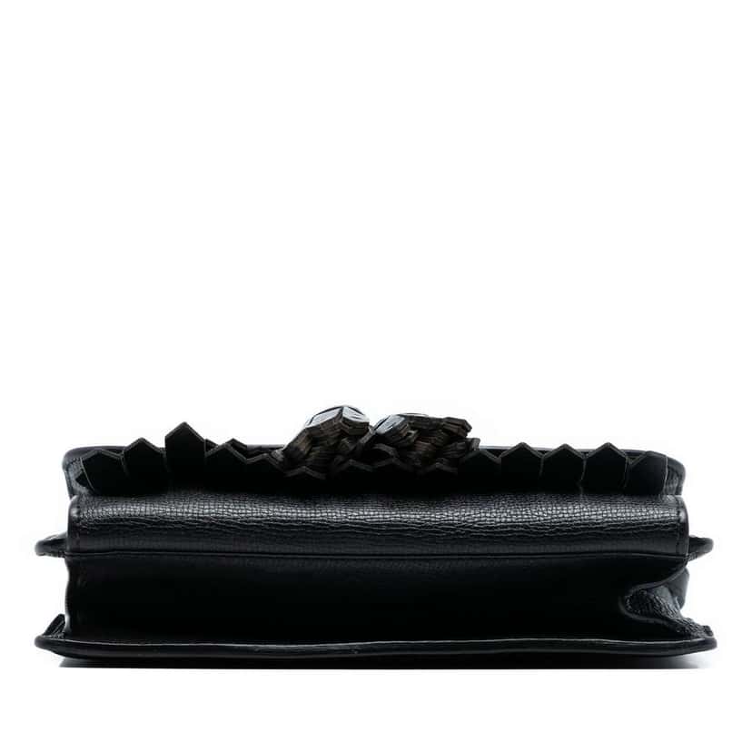 Burberry Small Grainy Calfskin Broguing Tassel Macken Crossbody Black Leather Very good condition - Inside View