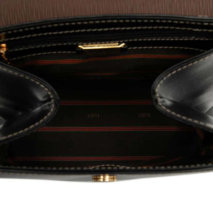 Loewe Leather Velazquez Twist Satchel Black Leather Very good condition - Model View