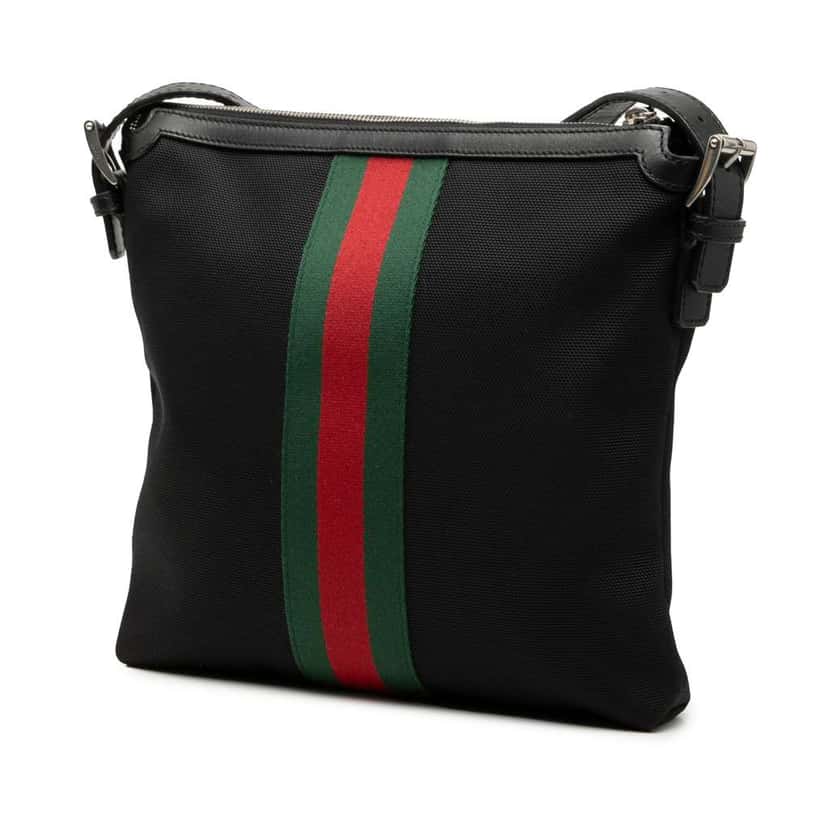Gucci GG Techno Canvas Web Messenger Bag Black Canvas Good condition - Back View