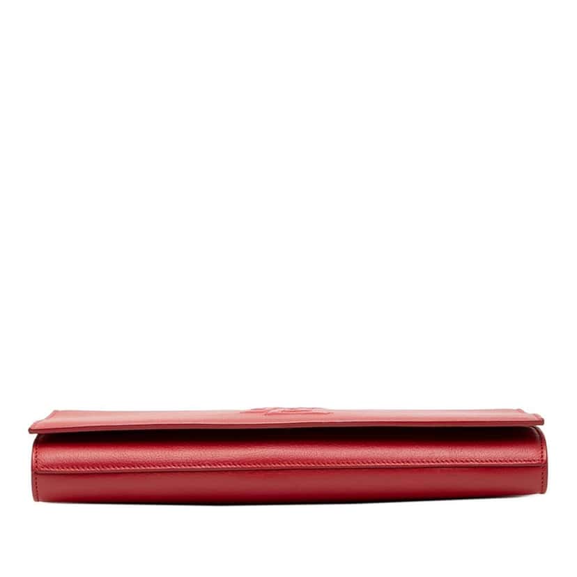 Saint Laurent Large Leather Belle de Jour Clutch Red Leather Very good condition - Inside View
