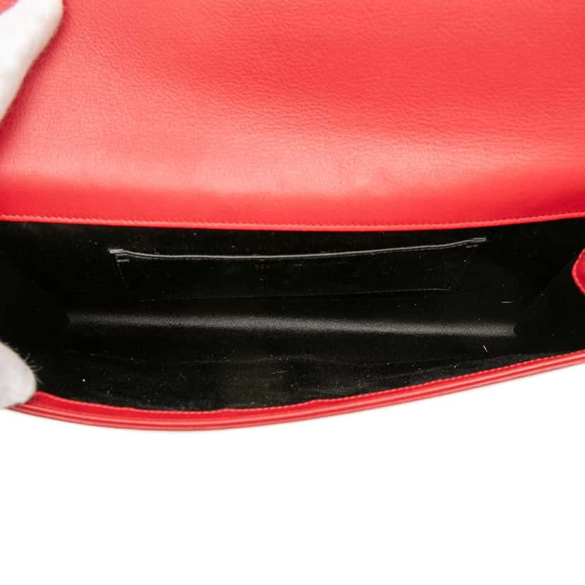 Saint Laurent Large Leather Belle de Jour Clutch Red Leather Very good condition - Model View