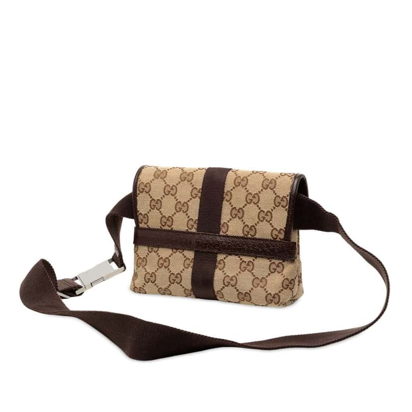 Gucci GG Canvas Belt Bag Brown Canvas Very good condition - Back View