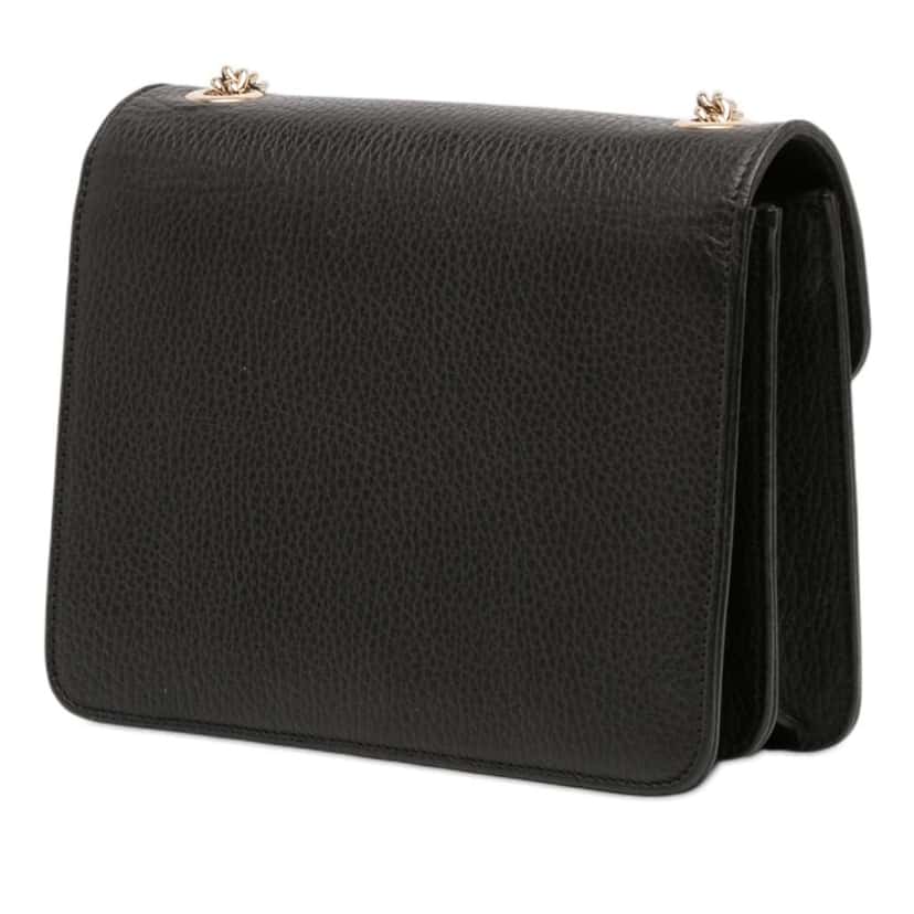 Gucci Small Dollar Calfskin Interlocking G Crossbody Black Leather Very good condition - Back View