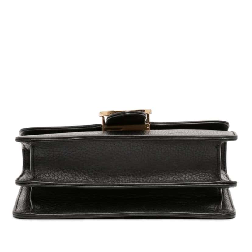 Gucci Small Dollar Calfskin Interlocking G Crossbody Black Leather Very good condition - Inside View