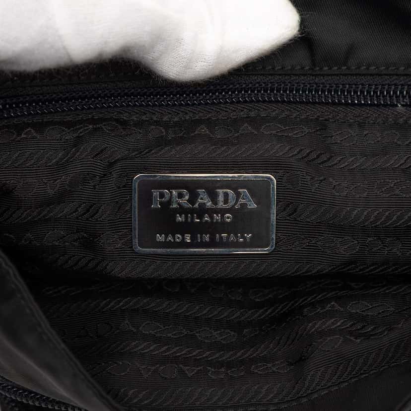Prada Tessuto Zip Buckle Messenger Bag Black Good condition - Box View