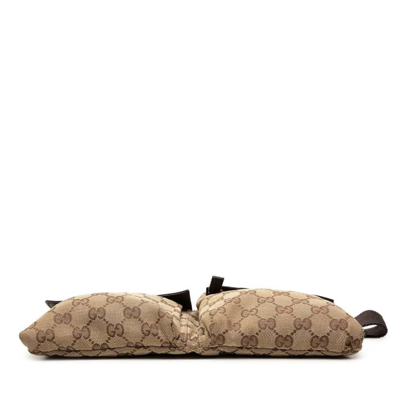Gucci GG Canvas Double Pocket Belt Bag Brown Canvas Very good condition - Inside View