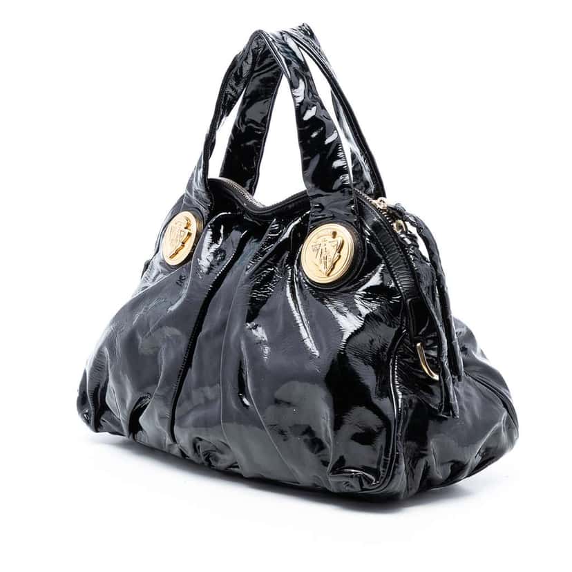 Gucci Large Patent Hysteria Satchel Black Leather Very good condition - Back View