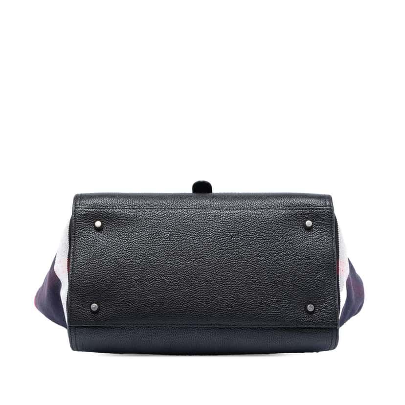 Burberry Leather and Mega Check Canvas Harcourt Satchel Black Leather Very good condition - Inside View