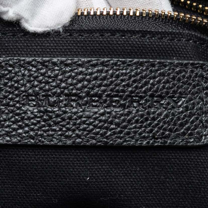 Burberry Leather and Mega Check Canvas Harcourt Satchel Black Leather Very good condition - Box View