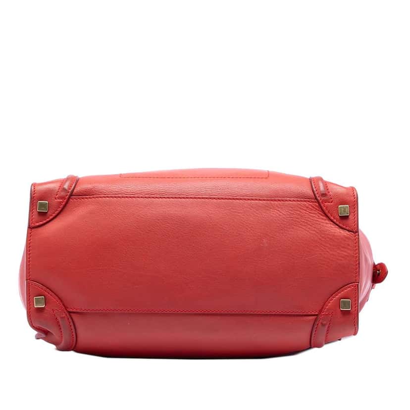 Celine Mini Leather Luggage Tote Red Leather Very good condition - Inside View