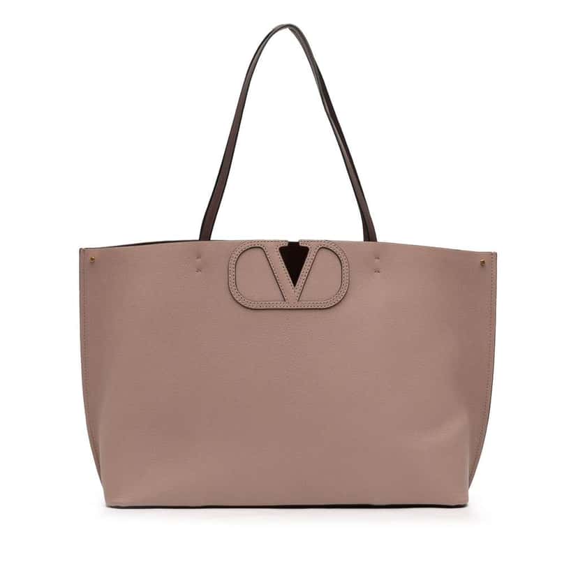 Valentino Leather Vlogo Fillme Tote Brown Leather Good condition - Front View