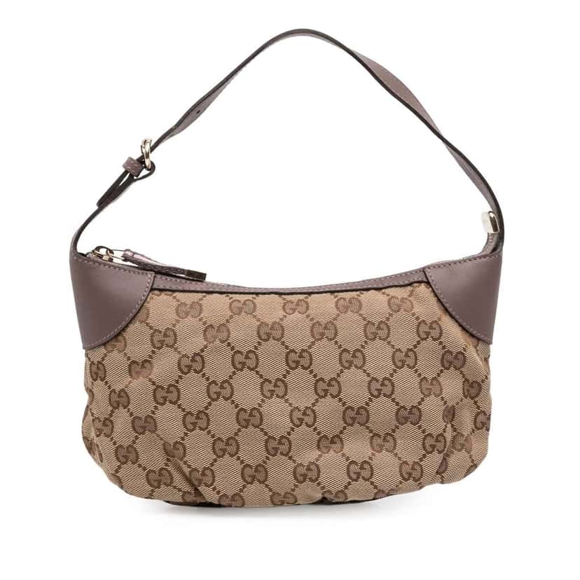 Gucci GG Canvas Web Handbag Brown Canvas Good condition - Front View