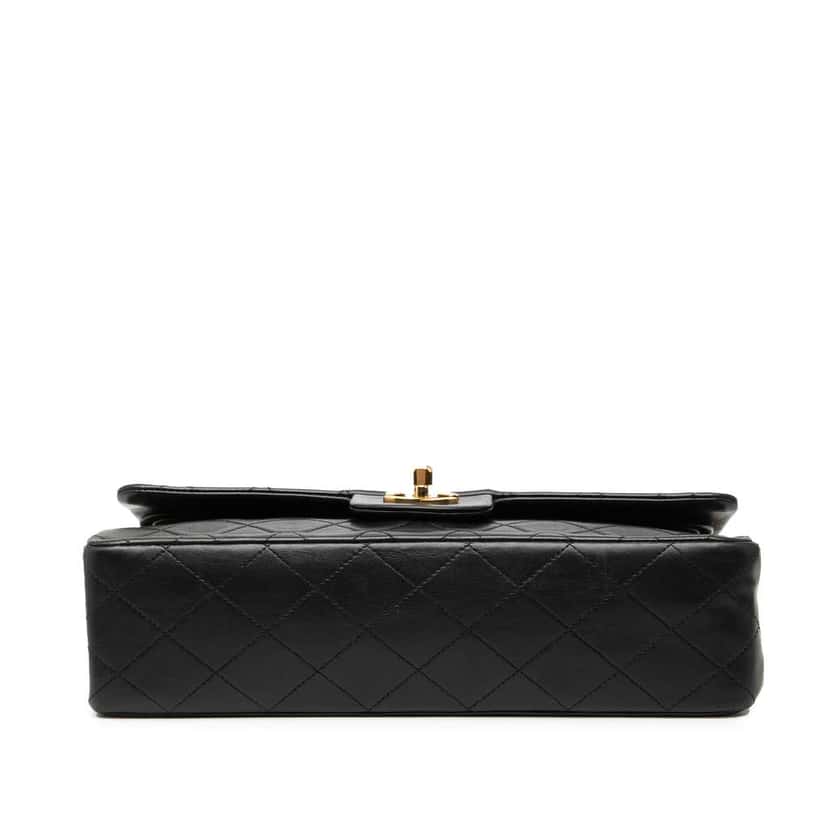 Chanel Medium Classic Lambskin Double Flap Black Leather Good condition - Inside View