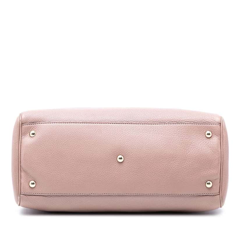 Gucci Medium Calfskin Bamboo Shopper Satchel Pink Leather Very good condition - Inside View