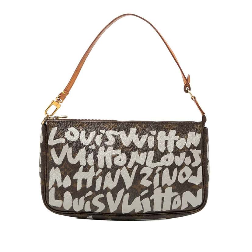 Louis Vuitton Stephen Sprouse Monogram Graffiti Pochette Accessoires Brown Very good condition - Front View