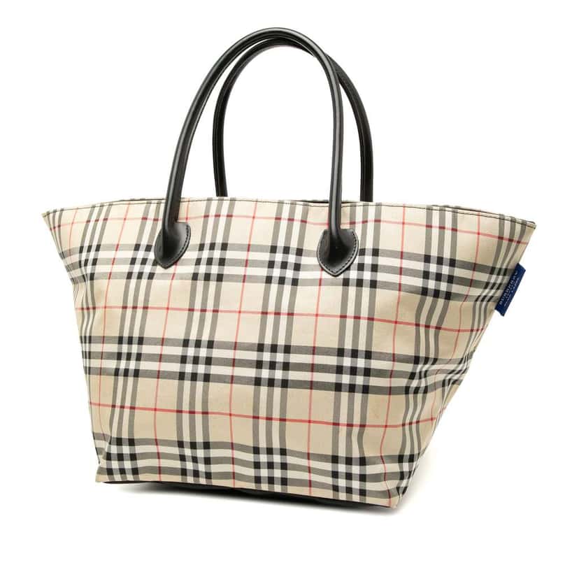 Burberry House Check Canvas Tote Brown Canvas Good condition - Back View