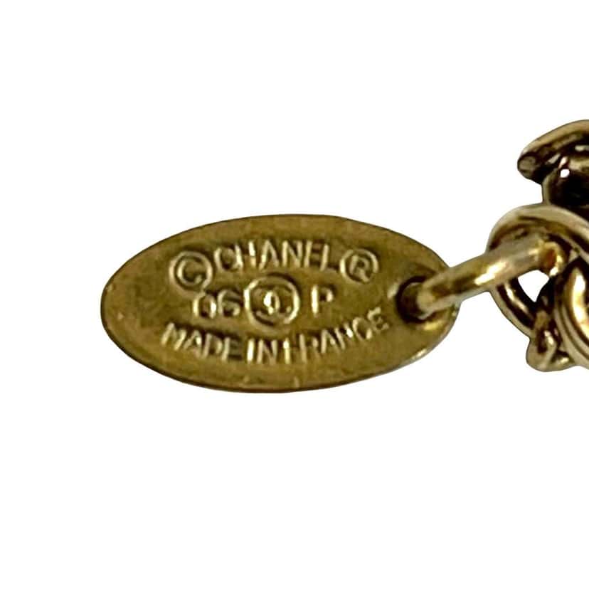 Chanel Gold Plated Resin Crystal CC Pendant Necklace Black Very good condition - Inside View