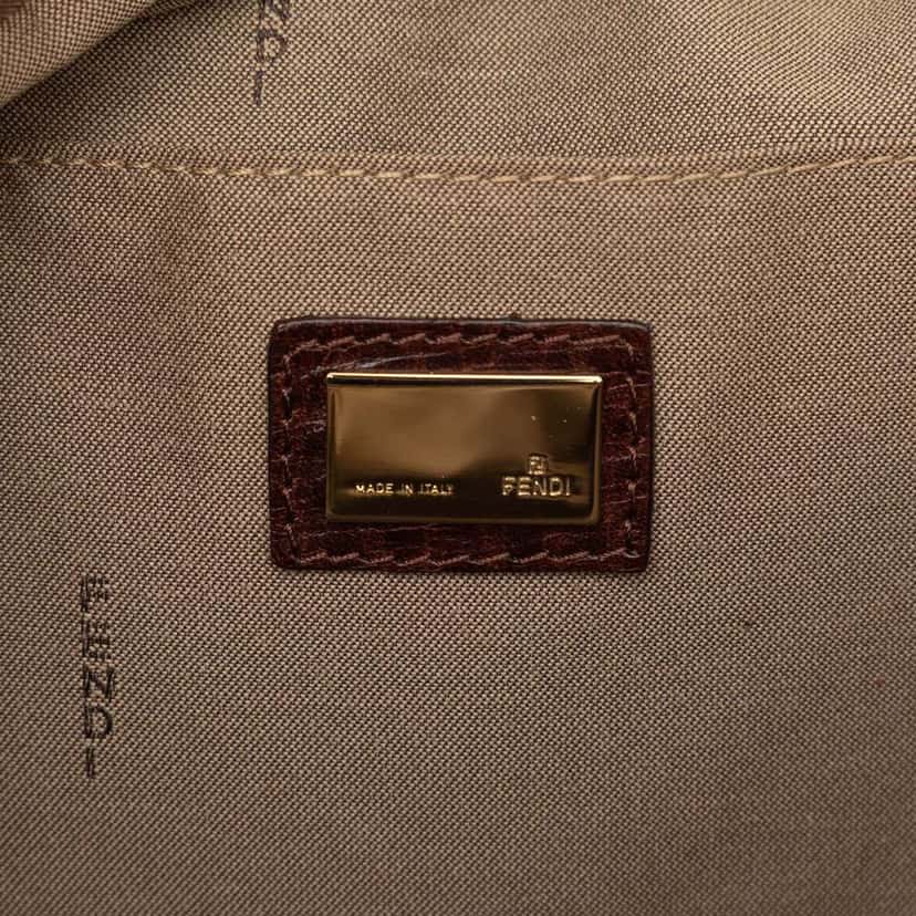 Fendi Zucchino Canvas Shoulder Bag Brown Canvas Good condition - Box View