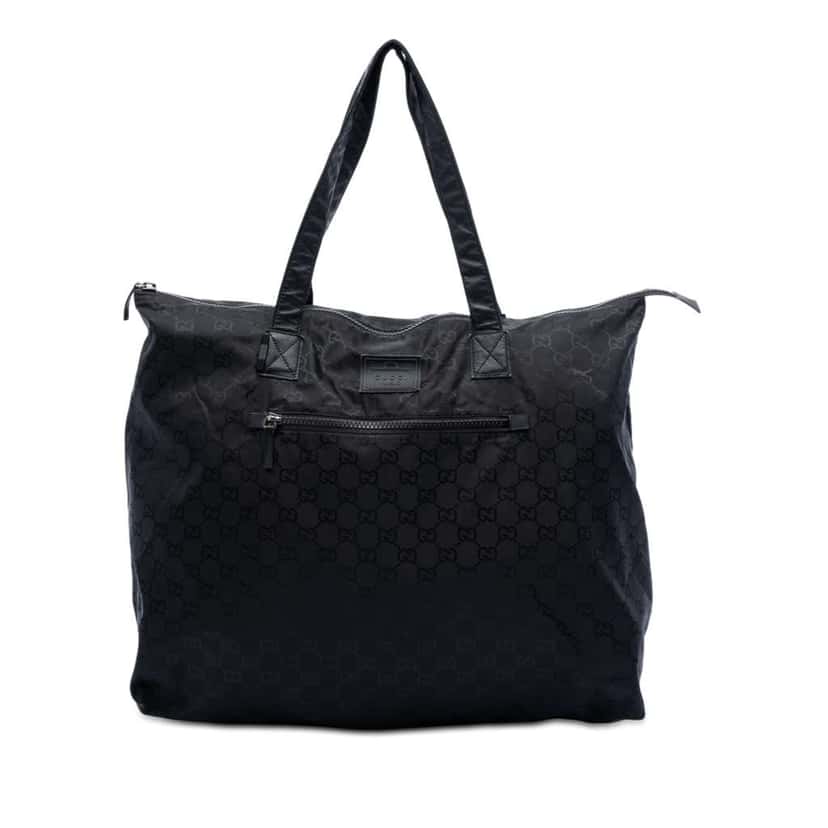 Gucci GG Nylon Travel Bag Black Very good condition - Front View