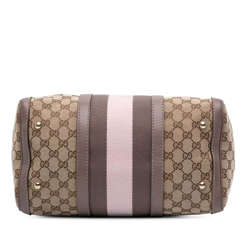 Gucci Medium GG Canvas Web Joy Boston Bag Brown Canvas Very good condition - Inside View