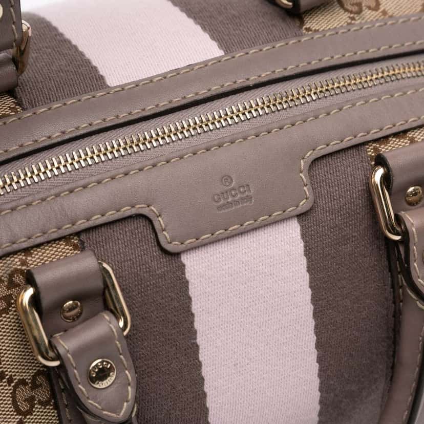 Gucci Medium GG Canvas Web Joy Boston Bag Brown Canvas Very good condition - Box View
