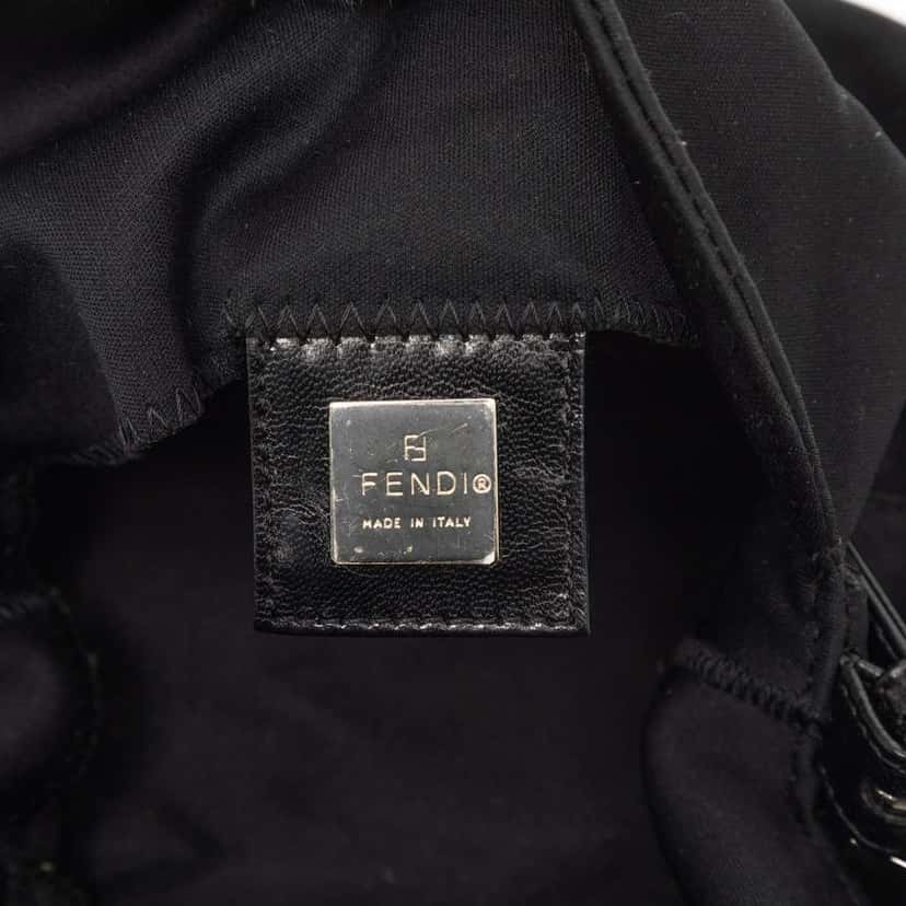 Fendi Neoprene Double Flap Shoulder Bag Black Polyester Good condition - Box View