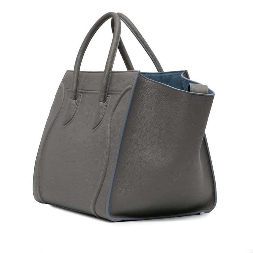 Celine Medium Leather Phantom Luggage Tote Grey Leather Good condition - Back View