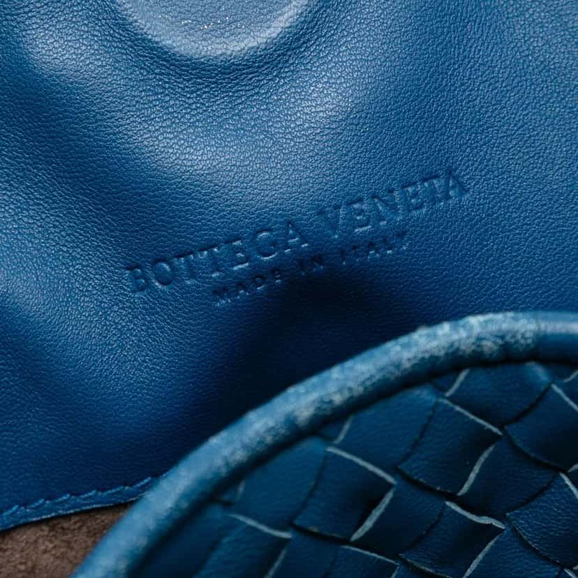 Bottega Veneta Nappa Intrecciato Parachute Tote Blue Leather Very good condition - Box View