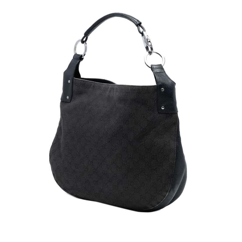 Gucci GG Denim Shoulder Bag Black Denim Very good condition - Back View