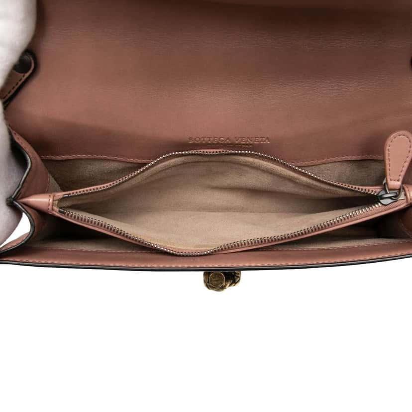 Bottega Veneta Nappa Intrecciato Olimpia Knot Crossbody Brown Leather Very good condition - Model View