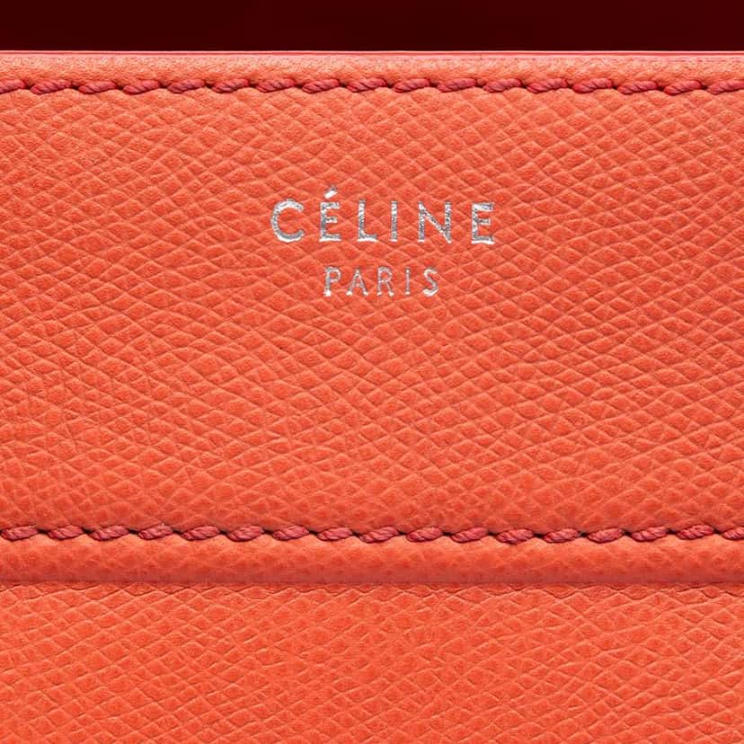 Celine Medium Leather Phantom Luggage Tote Orange Leather Very good condition - Box View
