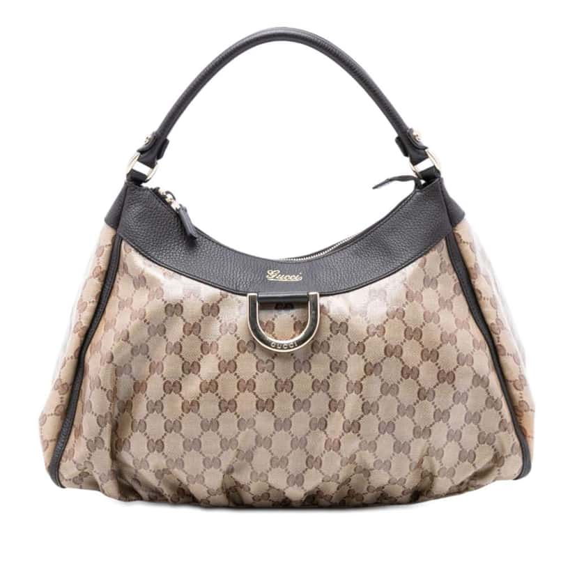 Gucci GG Crystal Abbey D Ring Shoulder Bag Brown Canvas Good condition - Front View