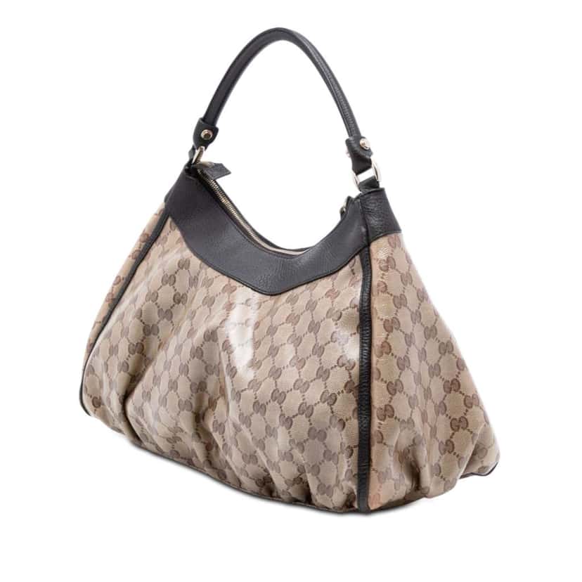 Gucci GG Crystal Abbey D Ring Shoulder Bag Brown Canvas Good condition - Back View