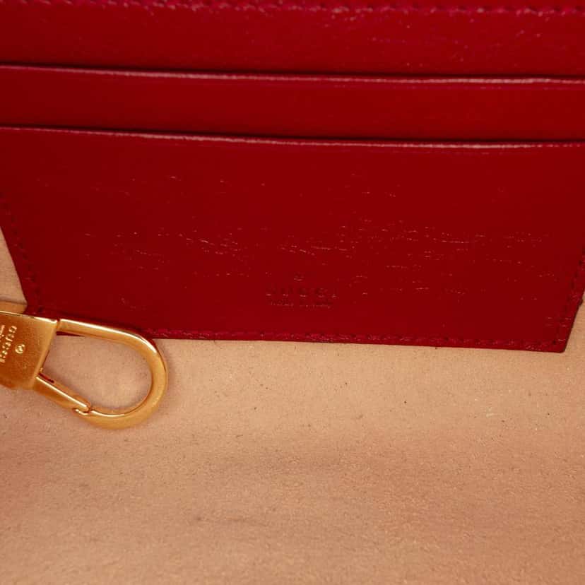 Gucci Mini Leather Rajah Web Chain Crossbody Red Leather Very good condition - Box View