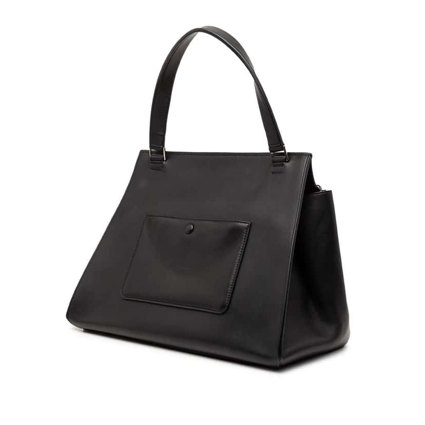 Celine Medium Bicolor Leather and Pony Hair Edge Handbag Black Leather Very good condition - Back View