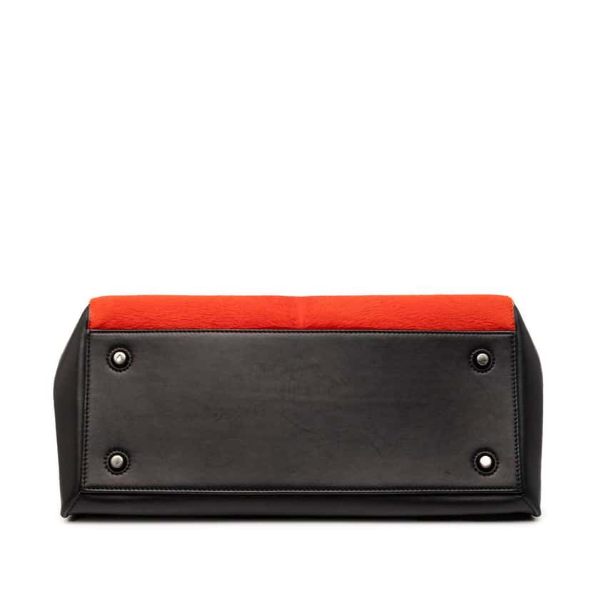 Celine Medium Bicolor Leather and Pony Hair Edge Handbag Black Leather Very good condition - Inside View