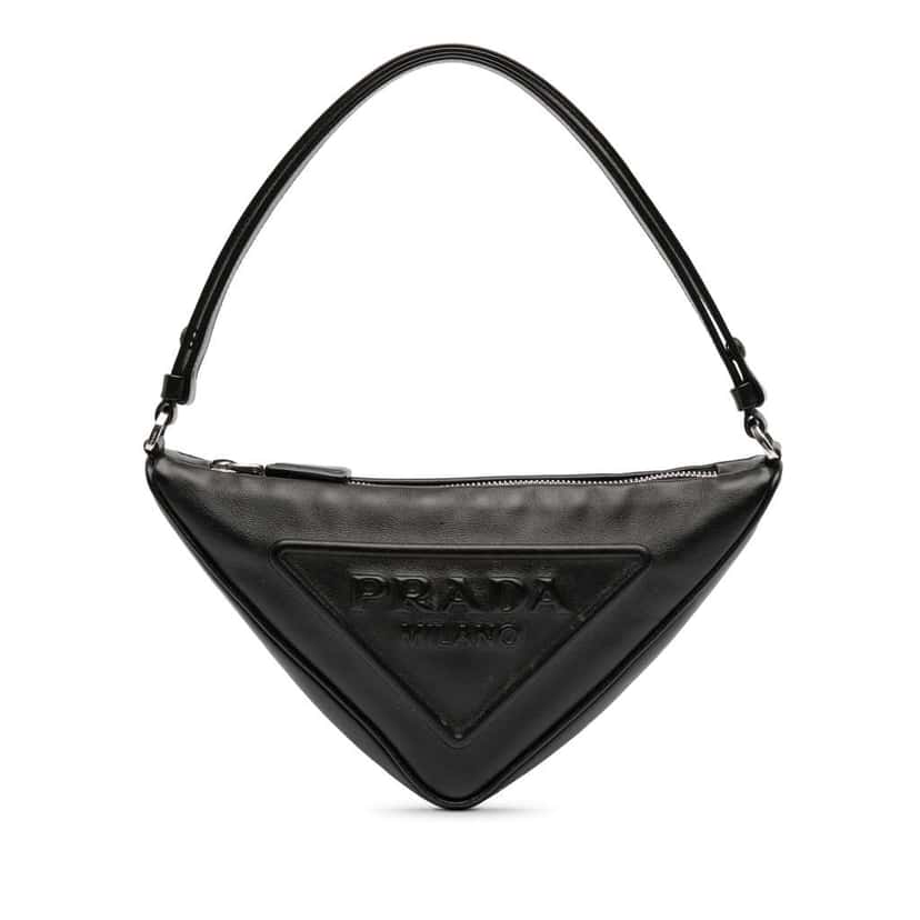 Prada Grace Lux Triangle Satchel Black Leather Very good condition - Front View
