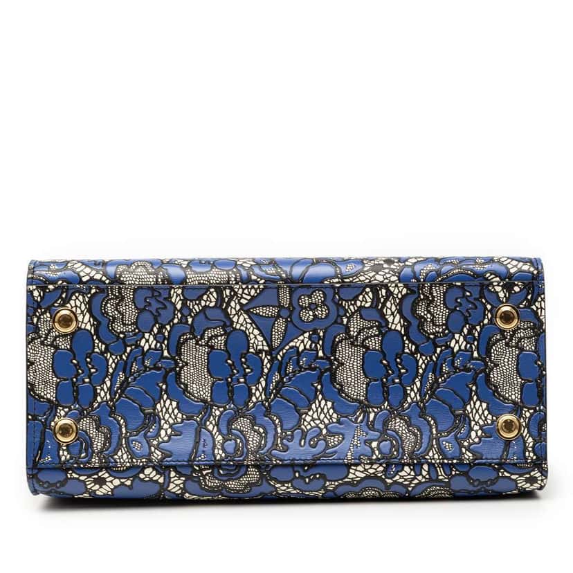 Louis Vuitton Embossed Leather Flower Lace City Steamer MM Blue Leather Good condition - Inside View
