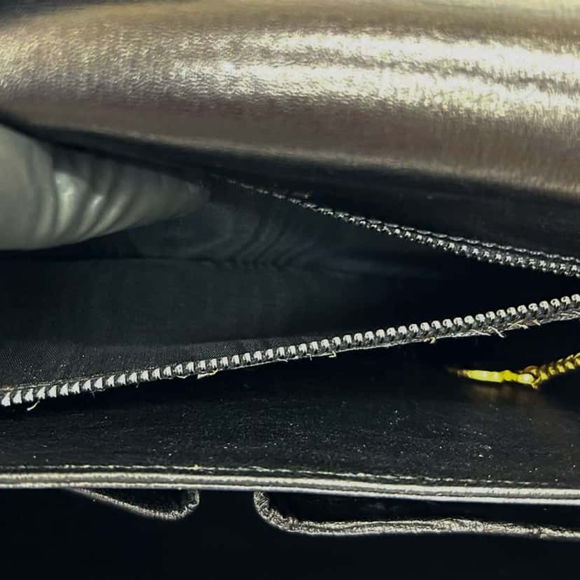 Celine Leather Logo Horse Carriage Crossbody Black Leather Good condition - Box View