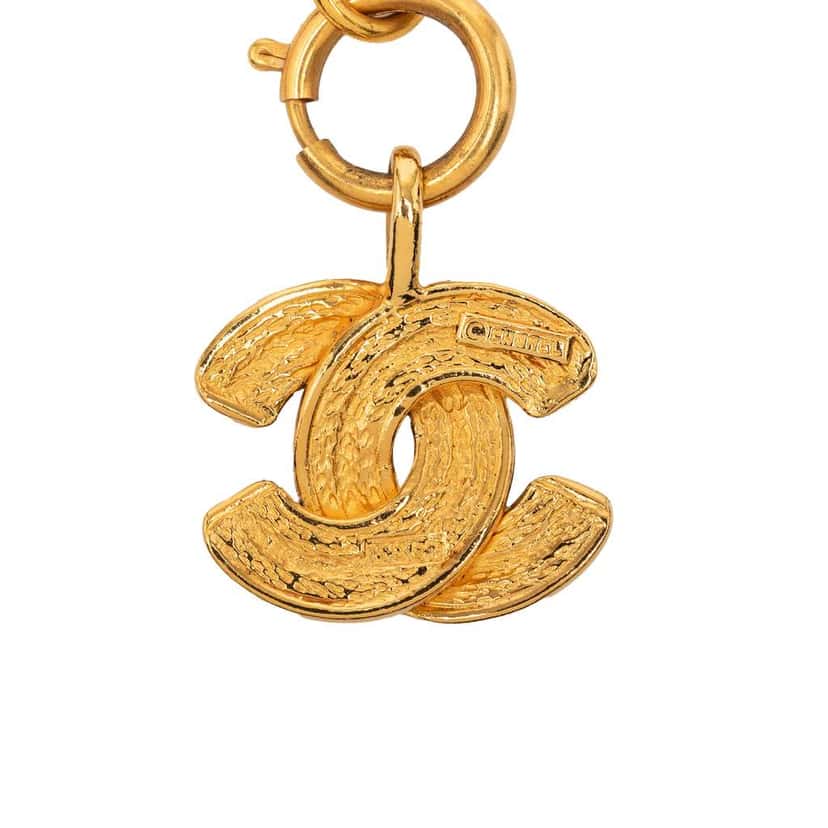 Chanel Gold Plated CC Quilted Pendant Necklace Gold Metal Good condition - Inside View