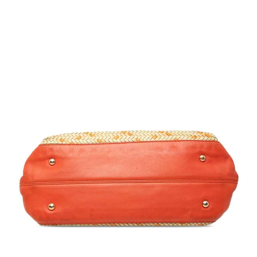 Salvatore Ferragamo Medium Woven Leather Gancini Sofia Satchel Brown Leather Very good condition - Inside View