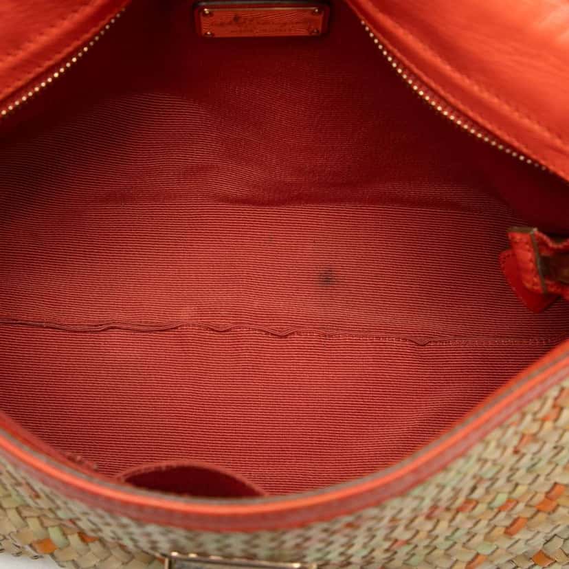 Salvatore Ferragamo Medium Woven Leather Gancini Sofia Satchel Brown Leather Very good condition - Model View