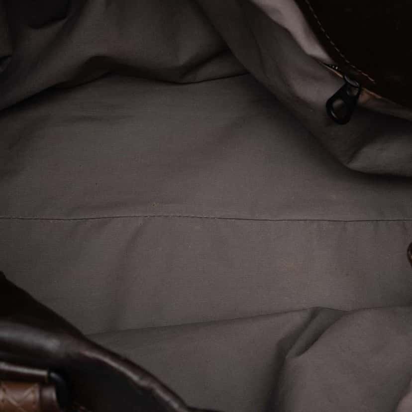 Bottega Veneta Intrecciomirage Trimmed Nappa Tote Brown Leather Very good condition - Model View