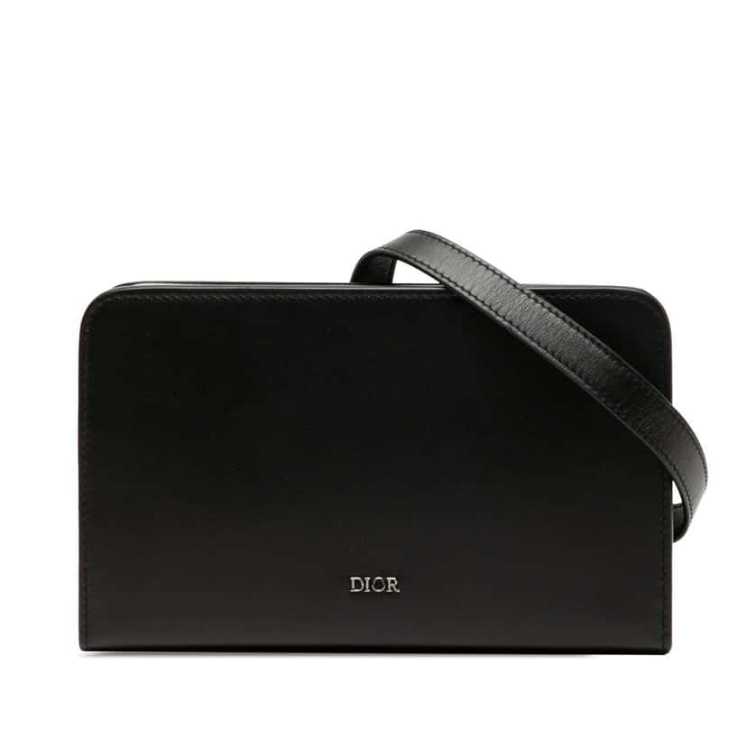 Dior Leather Dial Ultra Pouch Messenger Bag Black Leather Very good condition - Front View