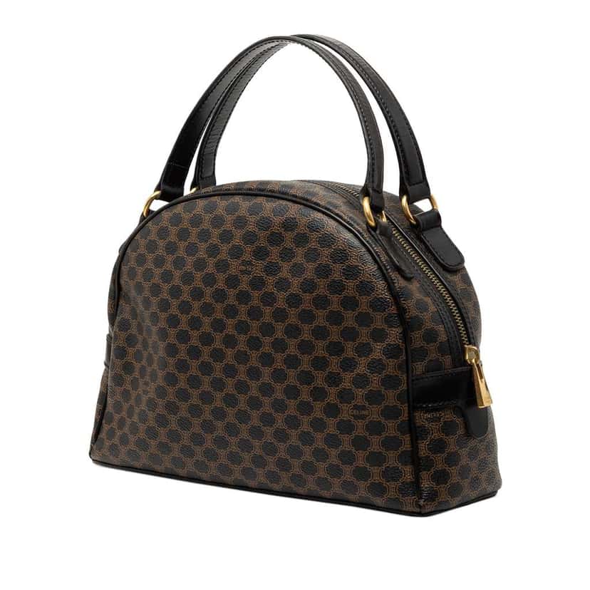 Celine Macadam Coated Canvas Dome Handbag Brown Canvas Very good condition - Back View