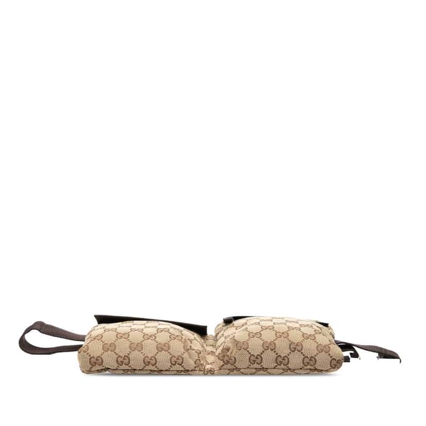Gucci GG Canvas Double Pocket Belt Bag Brown Canvas Very good condition - Inside View