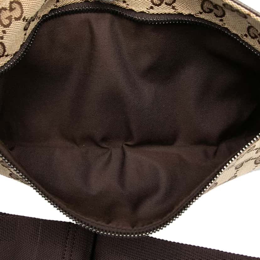 Gucci GG Canvas Double Pocket Belt Bag Brown Canvas Very good condition - Model View