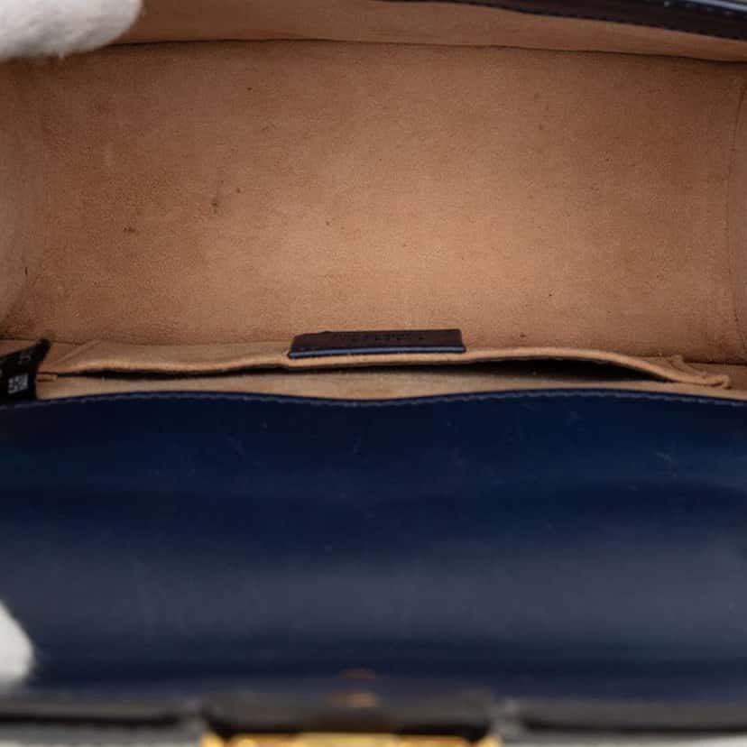 Gucci Mini Leather Sylvie Satchel Blue Leather Very good condition - Model View