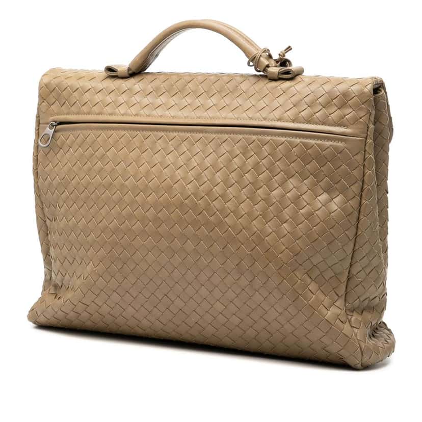 Bottega Veneta Nappa Intrecciato Business Bag Brown Leather Very good condition - Back View